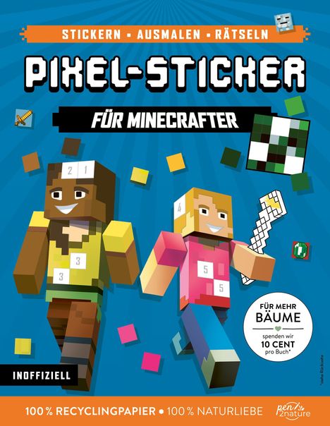 COVER IN ARBEIT. Illustration eines offenen Buches, grüner Hintergrund, unten links ein Logo mit "pen 2 nature".