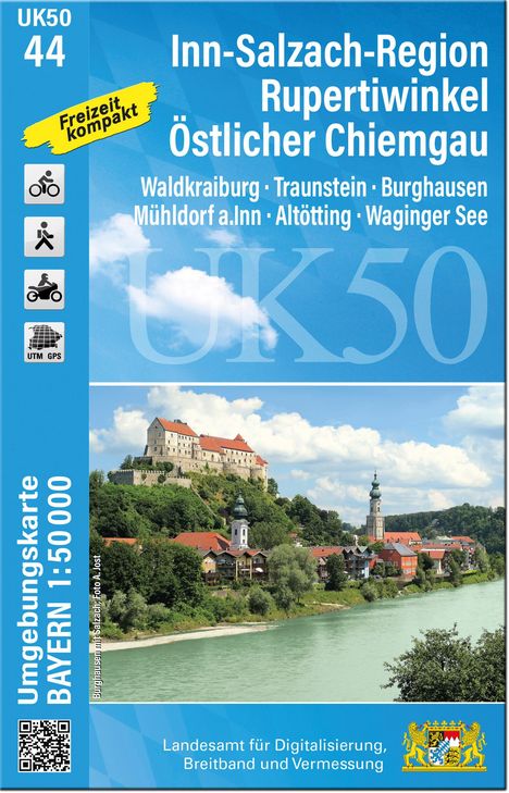 UK50-44 Inn-Salzach-Region, Rupertiwinkel, Östlicher Chiemgau, Karten