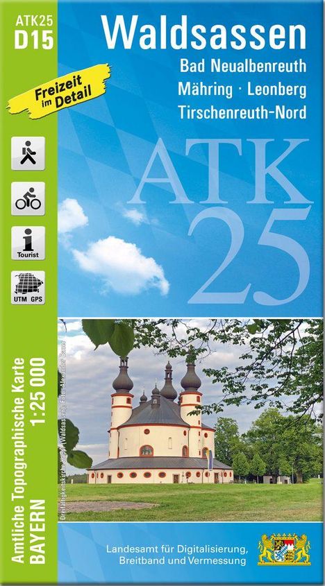 "Walldassen, Bad Neualbenreuth, Mähring, Leonberg, Tirschenreuth-Nord. Freizeit im Detail." Kirche und Bäume im Hintergrund.