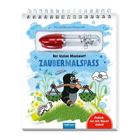 Trötsch Der kleine Maulwurf Zaubermalspaß mit Wasserstift Malblock, Buch