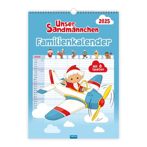 Trötsch Unser Sandmännchen XL-Familienplaner Familienkalender Unser Sandmännchen 2025, Kalender