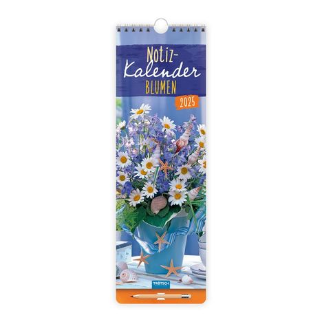Trötsch Notizkalender mit Stift Hochformat Blumen 2025, Kalender