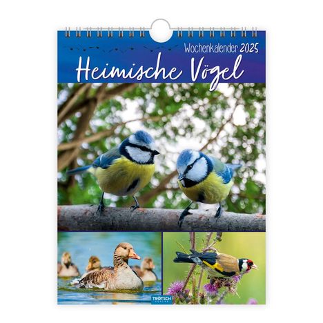 Trötsch Wochenkalender zum Hängen Heimische Vögel 2025, Kalender