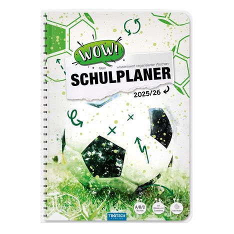 Trötsch Schulplaner WOW Fussball 25/26, Buch