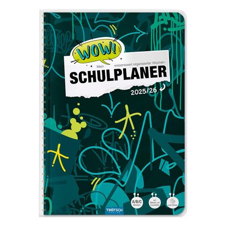 Trötsch Schulplaner WOW Graffiti 25/26, Buch