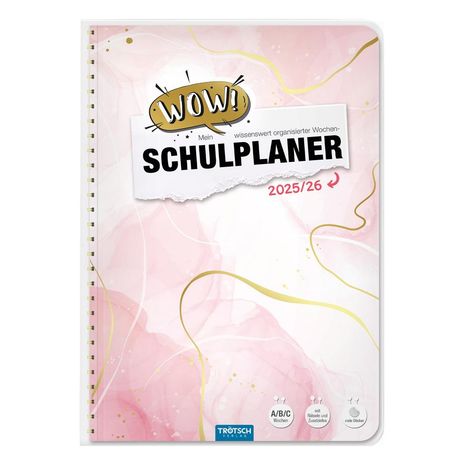 Trötsch Schulplaner WOW Marble 25/26, Kalender