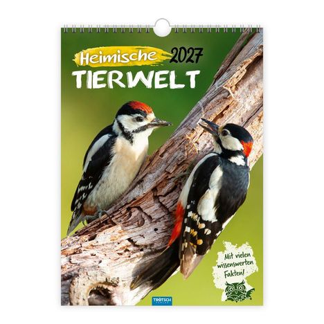 "2027 Heimische Tierwelt. Mit vielen wissenswerten Fakten!" Zwei Spechte auf einem Baumstamm.