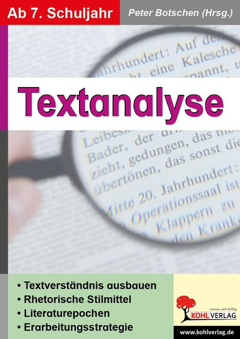 Textanalyse ab 7. Schuljahr, Buch