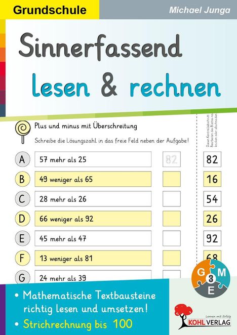 Michael Junga: Sinnerfassend lesen und rechnen / Addition und Subtraktion bis 100, Buch