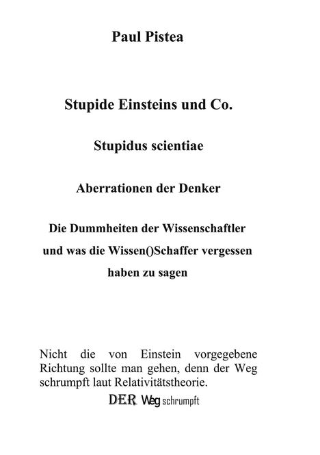 Paul Pistea: Stupide Einsteins und Co., Buch