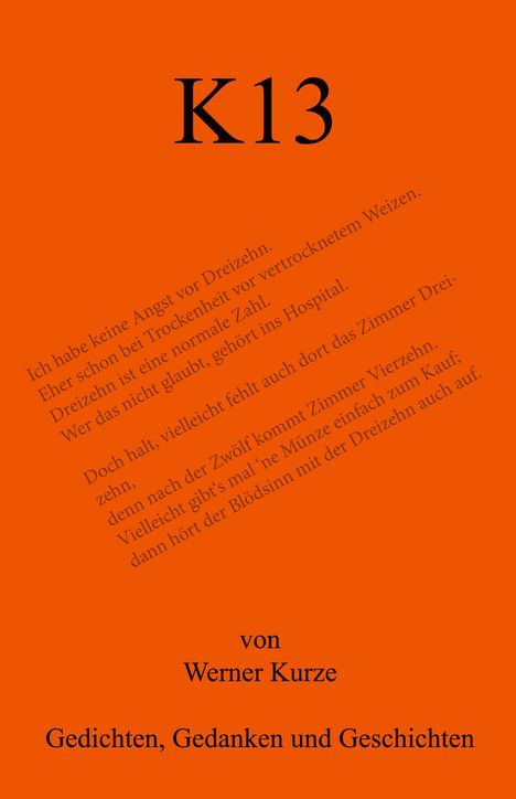 Werner Kurze: K13, Buch