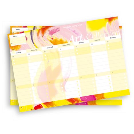 Lisa Wirth: Notizblock-Set mit Kalender ohne Datum für den Schreibtisch. Immerwährender Terminplaner mit 50 Blatt zum Abreißen. Wochenplaner undatiert im Querformat fürs Büro oder zu Hause. Aus der Art.Collection von Stay Inspired, Kalender