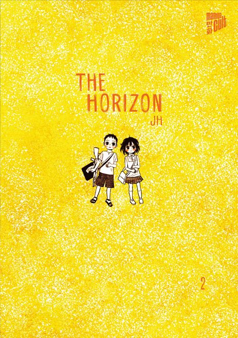 Text: "THE HORIZON JH" und "2". Unten stehen zwei gezeichnete Kinder auf einem gelben Hintergrund.