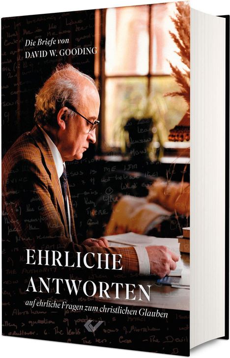 Titel: Ehrliche Antworten. Untertitel: auf ehrliche Fragen zum christlichen Glauben. Mann studiert Bücher.