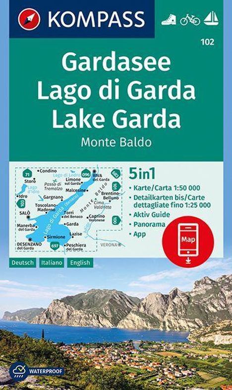 Gardasee, Lago di Garda, Lake Garda, Monte Baldo, Karten