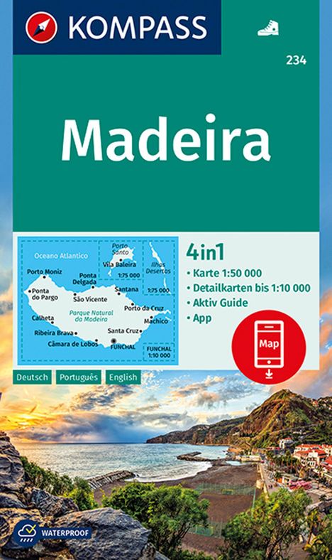 KOMPASS Wanderkarte 234 Madeira 1:50.000, Karten