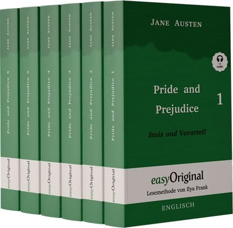 Jane Austen: Pride and Prejudice / Stolz und Vorurteil - 6 Teile Hardcover - (Buch + MP3 Audio-CD) - Lesemethode von Ilya Frank - Zweisprachige Ausgabe Englisch-Deutsch, Buch