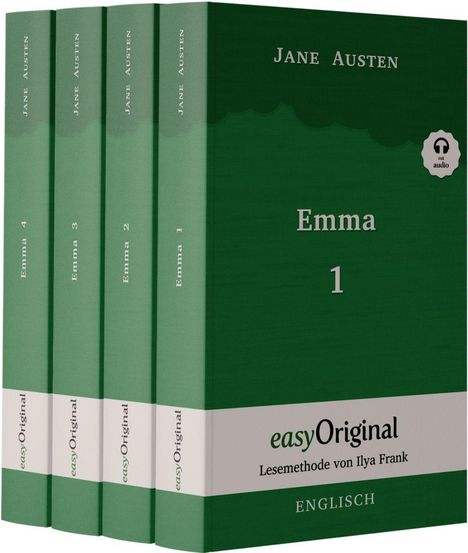 Jane Austen: Emma - Teile 1-4 (Buch + Audio-Online) - Lesemethode von Ilya Frank - Zweisprachige Ausgabe Englisch-Deutsch, Buch