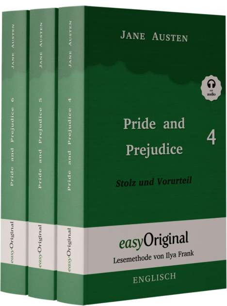 Jane Austen: Pride and Prejudice / Stolz und Vorurteil - Teile 4-6 Hardcover (Buch + 3 MP3 Audio-CD) - Lesemethode von Ilya Frank - Zweisprachige Ausgabe Englisch-Deutsch, Buch