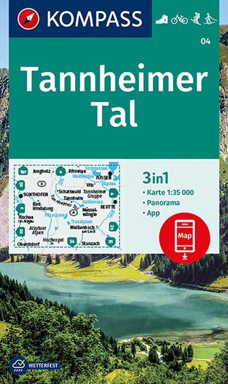KOMPASS Wanderkarte 04 Tannheimer Tal 1:35.000, Karten