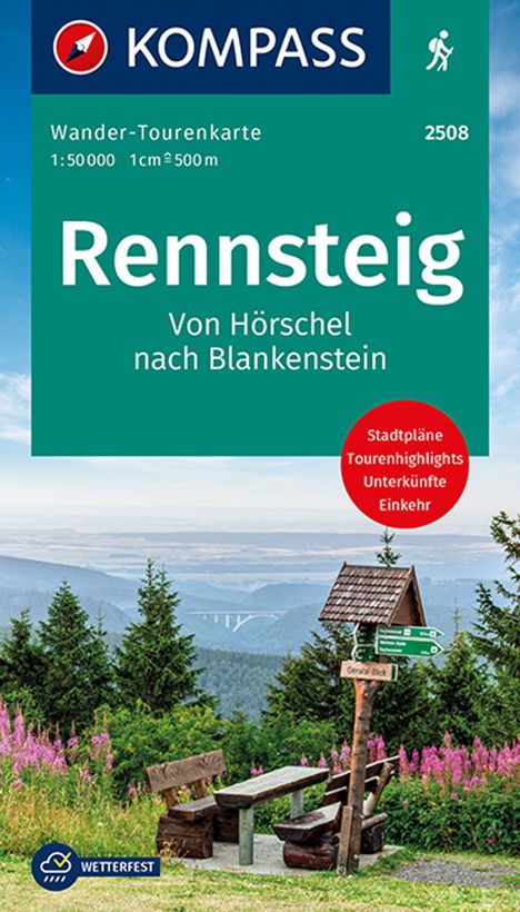 KOMPASS Wander-Tourenkarte Der Rennsteig 1:50.000, Karten