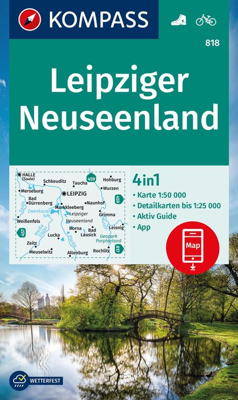 KOMPASS Wanderkarte 818 Leipziger Neuseenland 1:50.000, Karten