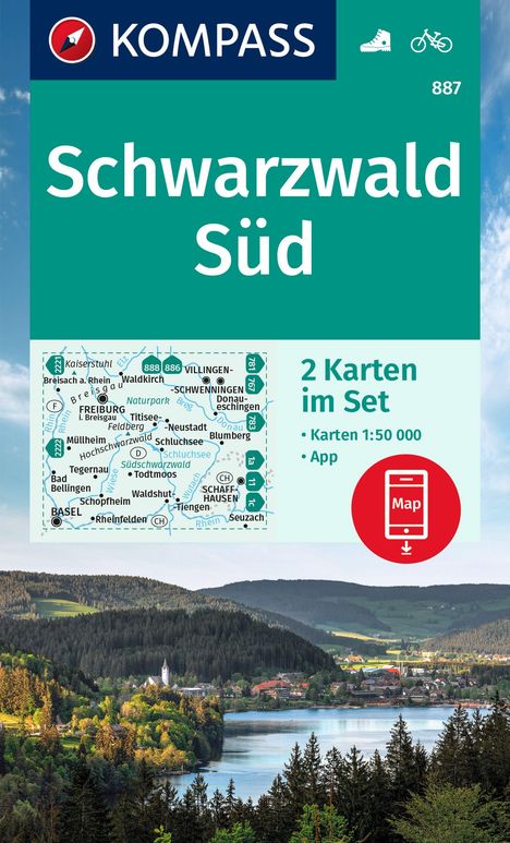 KOMPASS Wanderkarten-Set 887 Schwarzwald Süd (2 Karten) 1:50.000, Karten