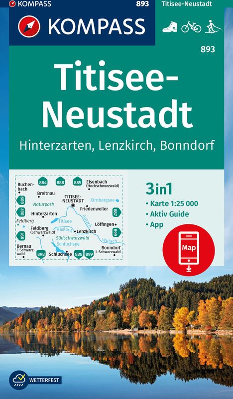 KOMPASS Wanderkarte 893 Titisee-Neustadt 1:25.000, Karten