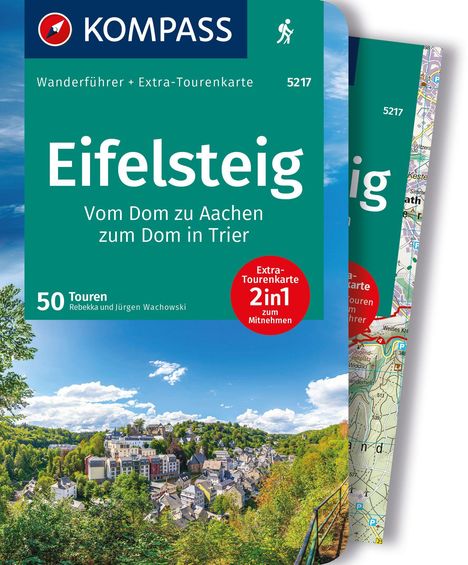 Rebekka und Jürgen Wachowski: KOMPASS Wanderführer Eifelsteig, 50 Touren mit Extra-Tourenkarte, Buch