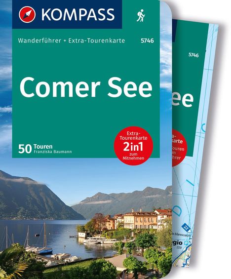 Franziska Baumann: KOMPASS Wanderführer Comer See, 50 Touren mit Extra-Tourenkarte, Buch