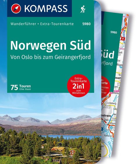 KOMPASS Wanderführer Norwegen Süd, Von Oslo bis zum Geirangerfjord, 75 Touren mit Extra-Tourenkarte, Buch