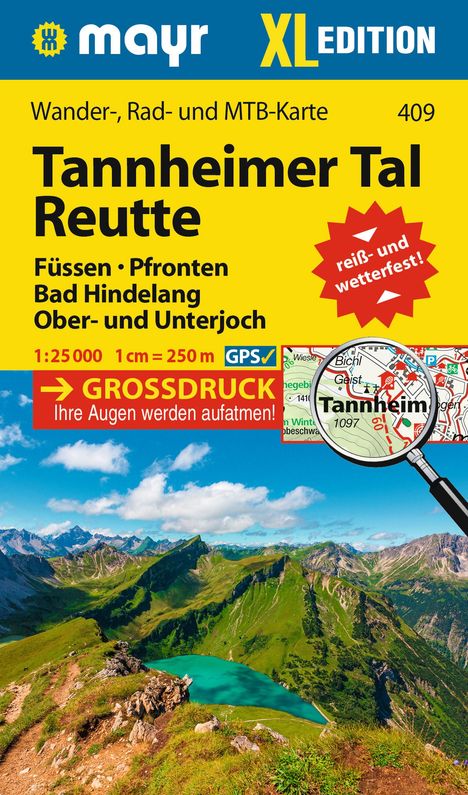 Mayr Wanderkarte Tannheimer Tal, Reutte XL 1:25.000, Karten