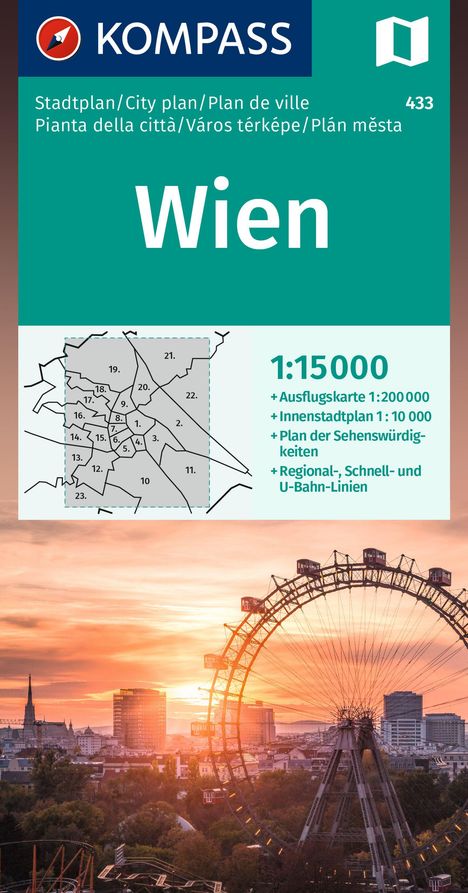 KOMPASS Stadtplan Wien 1:15.000, Karten