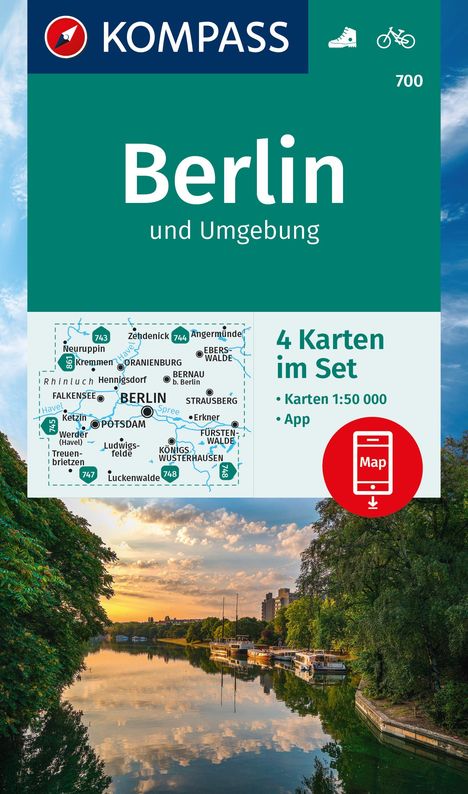 KOMPASS Wanderkarten-Set 700 Berlin und Umgebung (4 Karten) 1:50.000, Karten