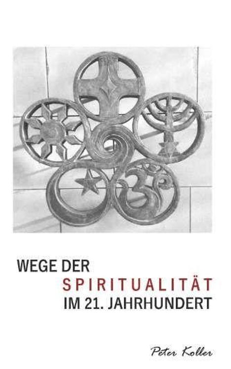„WEGE DER SPIRITUALITÄT IM 21. JAHRHUNDERT“ ist der Titel. Skulptur mit fünf miteinander verbundenen religiösen Symbolen.