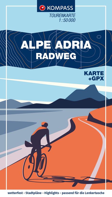 KOMPASS Fahrrad-Tourenkarte Alpe Adria Radweg 1:50.000, Buch