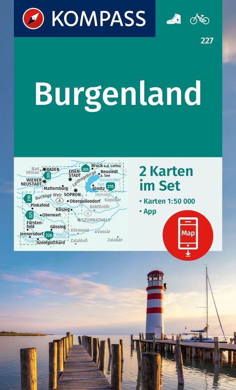 KOMPASS Wanderkarten-Set 227 Burgenland (2 Karten) 1:50.000, Karten