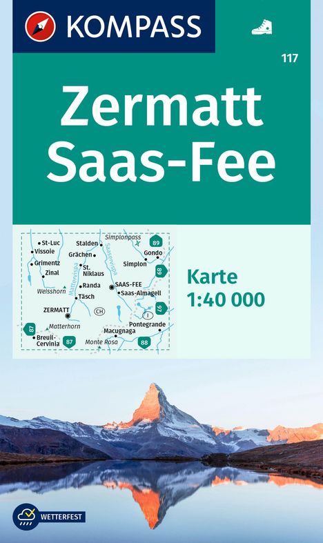 KOMPASS Wanderkarte 117 Zermatt, Saas-Fee 1:40.000, Karten