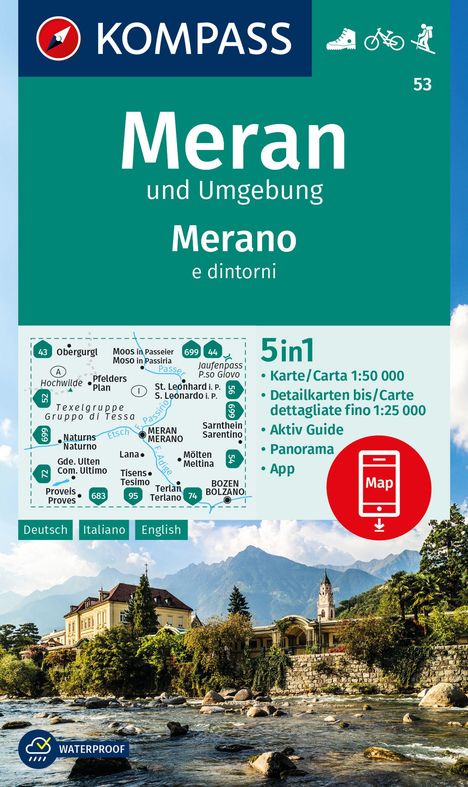 KOMPASS Wanderkarte 53 Meran und Umgebung / Merano e dintorni 1:50.000, Karten