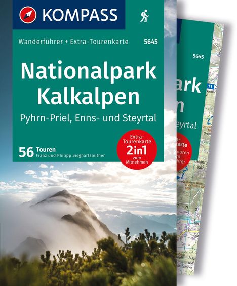 Franz und Philipp Sieghartsleitner: KOMPASS Wanderführer Nationalpark Kalkalpen - Pyhrn-Priel, Enns- und Steyrtal, 56 Touren mit Extra-Tourenkarte, Buch