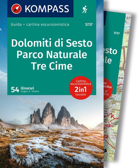 Eugen Hüsler: KOMPASS guida escursionistica Dolomiti di Sesto, Parco Naturale Tre Cime, 50 itinerari, Buch
