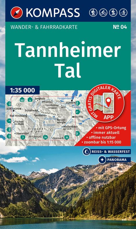 KOMPASS Wanderkarte 04 Tannheimer Tal 1:35.000, Karten