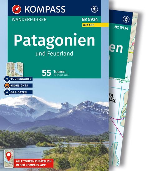 KOMPASS Wanderführer Patagonien und Feuerland, 55 Touren mit Extra-Tourenkarte, Buch