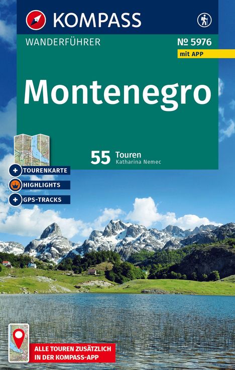 Katharina Nemec: KOMPASS Wanderführer Montenegro, 55 Touren mit Extra-Tourenkarte, Buch