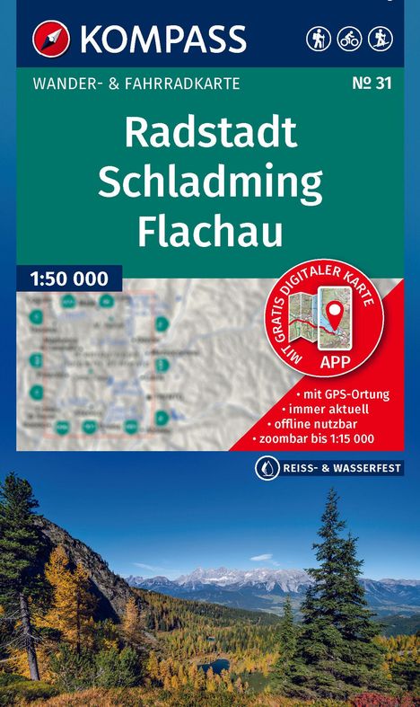 KOMPASS Wanderkarte 31 Radstadt, Schladming, Flachau 1:50.000, Karten