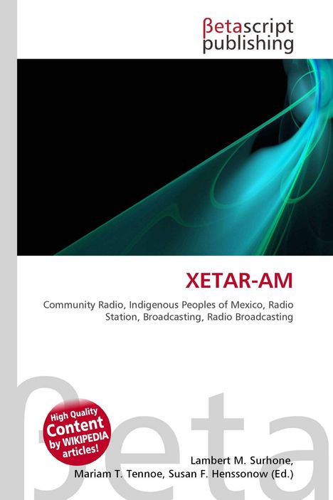 XETAR-AM, Community Radio, Indigenous Peoples of Mexico. Oberer Teil mit schwarzem Hintergrund und türkisfarbenen Linien.