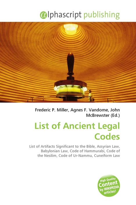 "List of Ancient Legal Codes" in grün. Hintergrund zeigt eine spiralförmige Decke und eine zentrale, leuchtende Struktur.