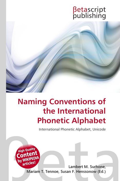 "Naming Conventions of the International Phonetic Alphabet" mit einem abstrakten, geschwungenen Wellenmuster.