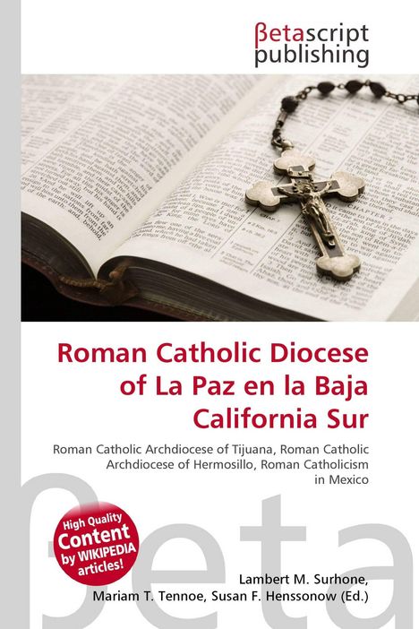 Roman Catholic Diocese of La Paz en la Baja California Sur. Geöffnete Bibel mit Kruzifix darauf.