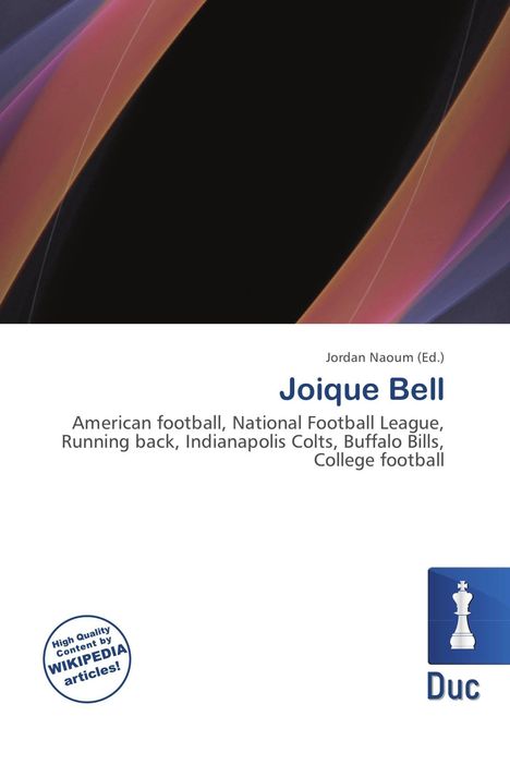 Joique Bell, American football, National Football League; abstrakte, bunte Formen mit einem Schachfigur-Logo unten rechts.